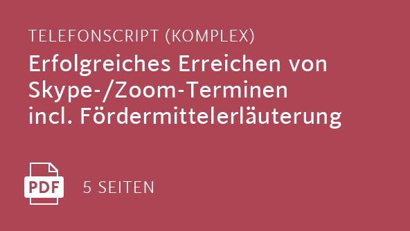 Fördermittelerläuterung (Komplexes Telefonscript)