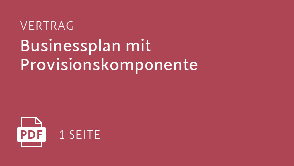 Businessplan mit Provisionskomponente