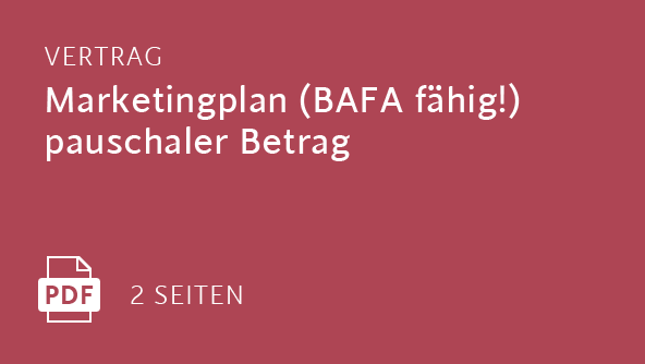 Marketingplan (BAFA fähig!) pauschaler Betrag