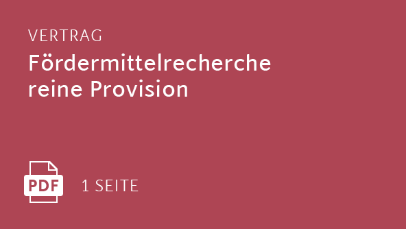 Fördermittelrecherche reine Provision