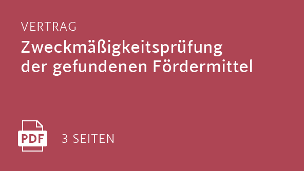 Zweckmäßigkeitsprüfung der gefundenen Fördermittel