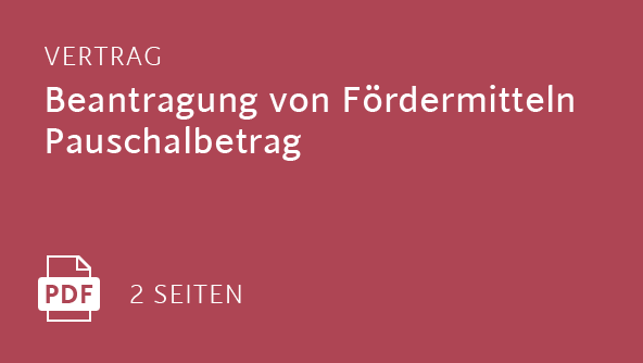 Beantragung von Fördermitteln Pauschalbetrag