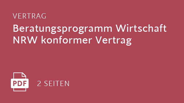 Beratungsprogramm Wirtschaft NRW konformer Vertrag