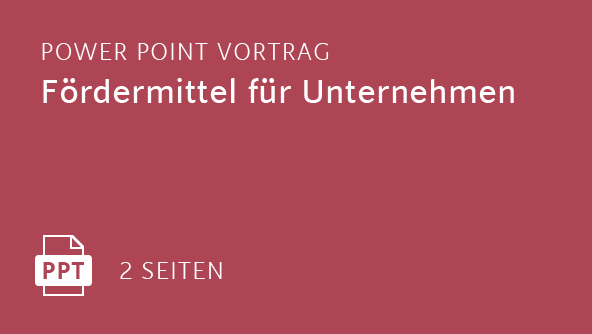 Fördermittel für Unternehmen (Power Point Vortrag)